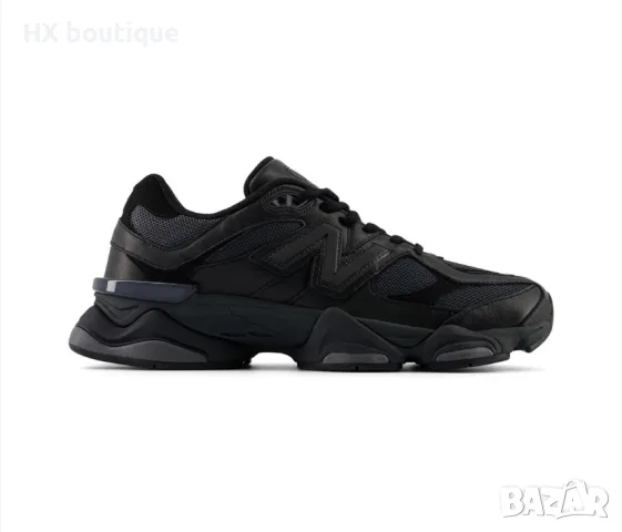 Кожени спортни обувки New balance  9060 с мрежа, Черен цвят оригинални