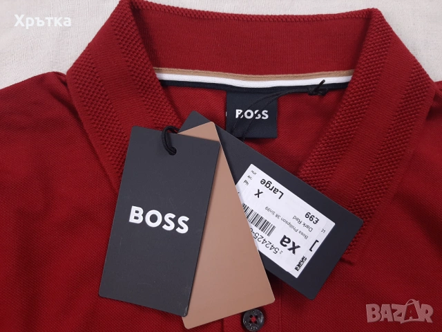Hugo Boss Philllipson 38 - Оригинална мъжка тениска с яка р-р L-XL, снимка 7 - Тениски - 54151549