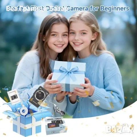 Нов Компактен дигитален фотоапарат 4K 48MP за влогове, деца и начинаещи, снимка 7 - Фотоапарати - 55395472