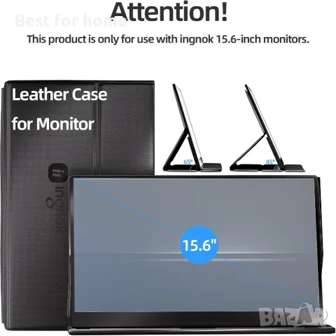 Преносим монитор Ingnok 15.6" FHD 1080P и интелигентен калъф за монитор, снимка 6 - Монитори - 55340884