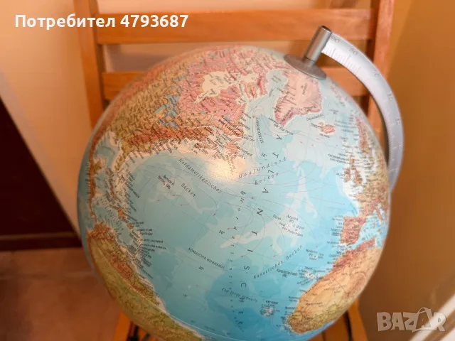 Светещ глобус нощна лампа, снимка 2 - Настолни лампи - 55602681