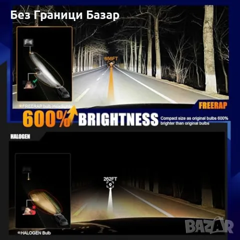 Нови LED крушки за фарове 9012 HIR2 18000LM IP68 70 000+ часа 2 броя за кола автомобил, снимка 6 - Аксесоари и консумативи - 55451329