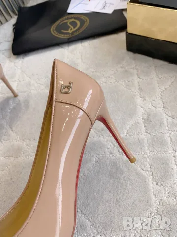 Christian Louboutin Kate 85 Patent Pumps – Nude Beige, снимка 7 - Дамски обувки на ток - 55417805