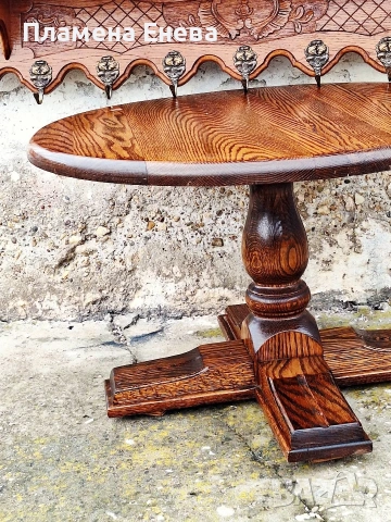 Кръгла масивна холна масичка, снимка 3 - Маси - 54025532