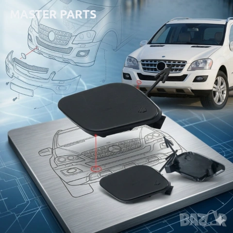 Капачка предна броня кука теглич Mercedes ML W164 фейслифт / facelift, снимка 1 - Части - 54584946