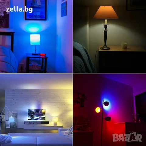 Смарт LED крушка WiFi RGB Tuya 9W E27 – Многоцветна, Гласов контрол, Alexa, Google Home, Smart 10339, снимка 3 - Друга електроника - 54672386