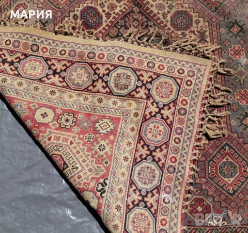 Vintage ориенталски вълнен килим – ръчна изработка, снимка 9 - Антикварни и старинни предмети - 54656578