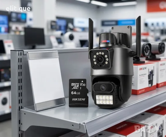 Двойна Smart WiFi безжична IP 6MPX камера 15108 + Подарък Карта памет HIKSEMI NEO 64GB 24369