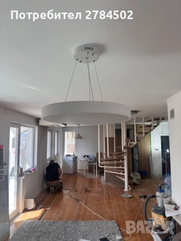 Дизайнерски LED пендел WOHNLING Ø60 см | Немска висяща лампа 48W, снимка 5 - Лед осветление - 55468195