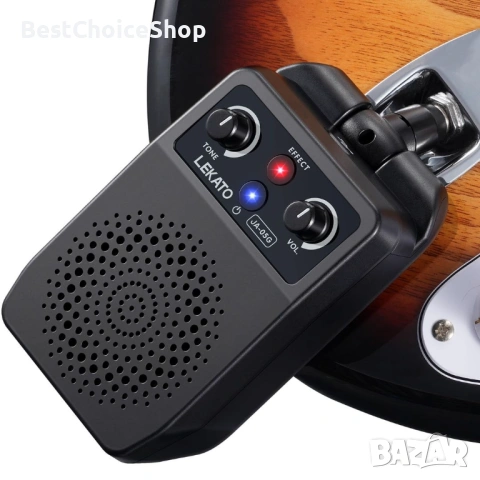 Мини усилвател за китара преносим и презареждащ се – Bluetooth, 4 ефекта