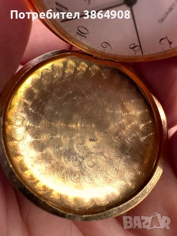 Стар позлатен джобен часовник , снимка 4 - Джобни - 54065585