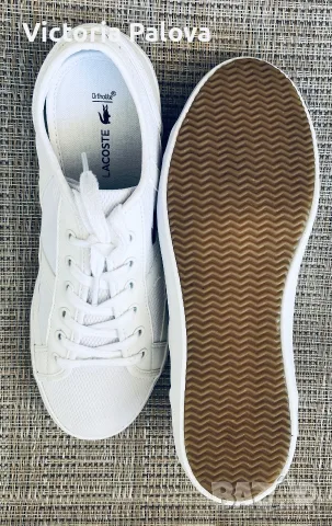 Леки бели маратонки/сникърси LACOSTE оригинал, стелка 24,5см, снимка 11 - Дамски ежедневни обувки - 55517644