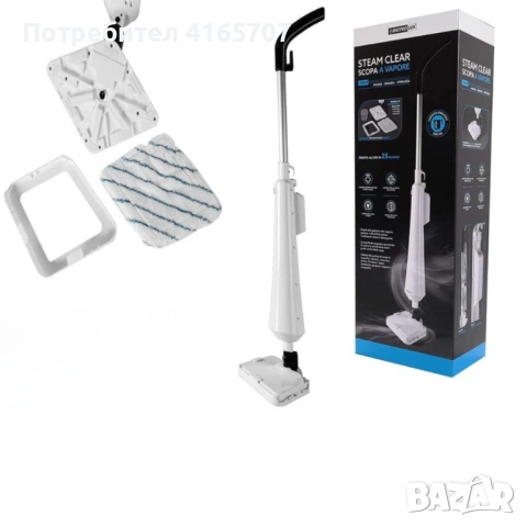 Парен моп Dictrolux Steam Clear – 1300W мощност, унищожава до 99.9% от бактериите