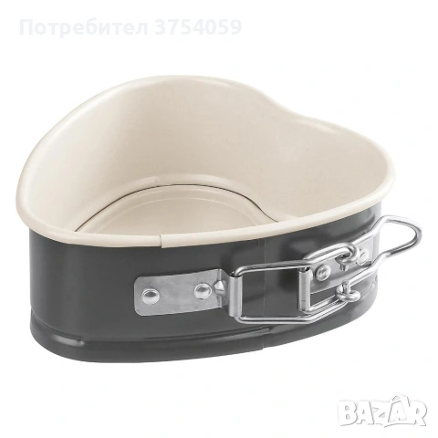 Комплект мини форми за печене Exclusive“ (3 части) – керамично покритие, сърце и подвижен ръб, снимка 4 - Форми - 55182591