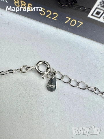 Сребърно колие с мойсанит (диамант) 1 карат, снимка 8 - Колиета, медальони, синджири - 54182718