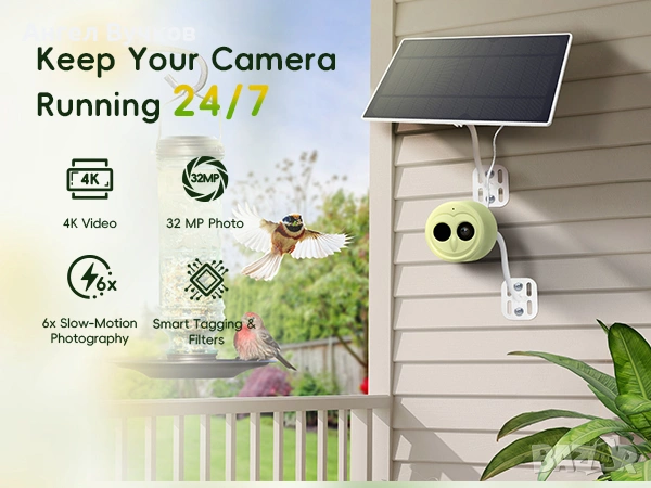 Hibird 4k камера Solar panel, снимка 4 - HD камери - 54909549