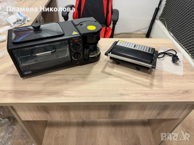 Печка, тостер и кафемашина – 3в1 TV1053+ Подарък Компактен грил и сандвич преса 2 в 1 TV594, снимка 2 - Тостери - 54614495