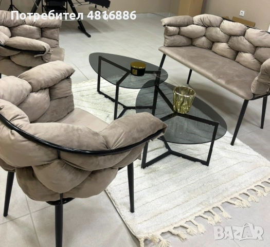 Диван+два стола+килим, снимка 6 - Дивани и мека мебел - 54411318