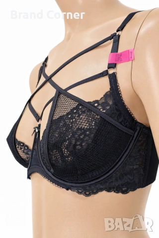 Hunkemöller черен дантелен сутиен с декоративни ленти – 80E