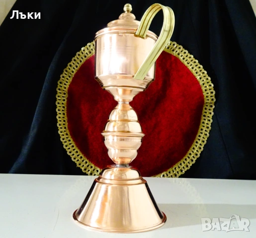 Медна маслена лампа,чиста червена мед. , снимка 6 - Антикварни и старинни предмети - 54045581