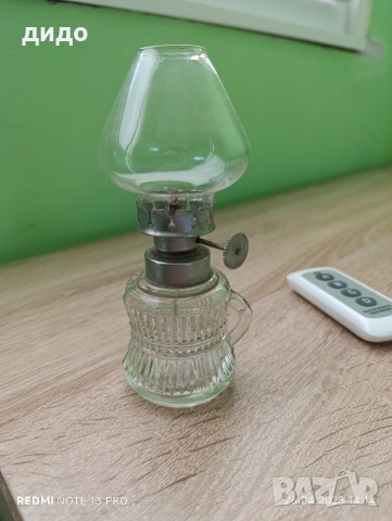 Мини стъклена газена лампа/ нова/, снимка 2 - Настолни лампи - 54295514