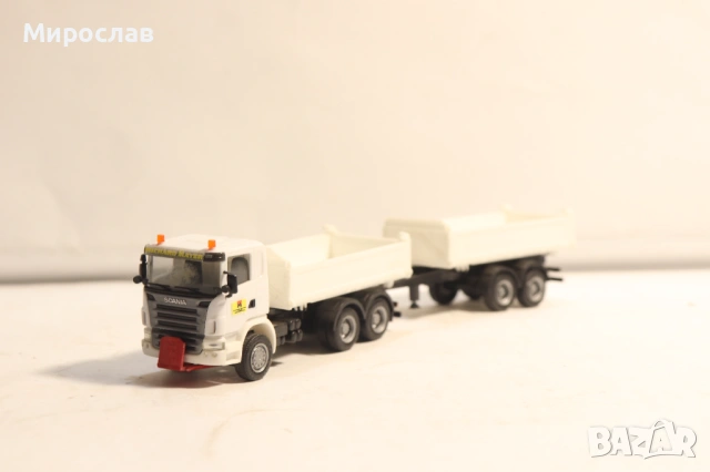 HERPA 1:87 H0 SCANIA САМОСВАЛ ГОНДОЛА КАМИОН МОДЕЛ КОЛИЧКА, снимка 2 - Колекции - 54396302