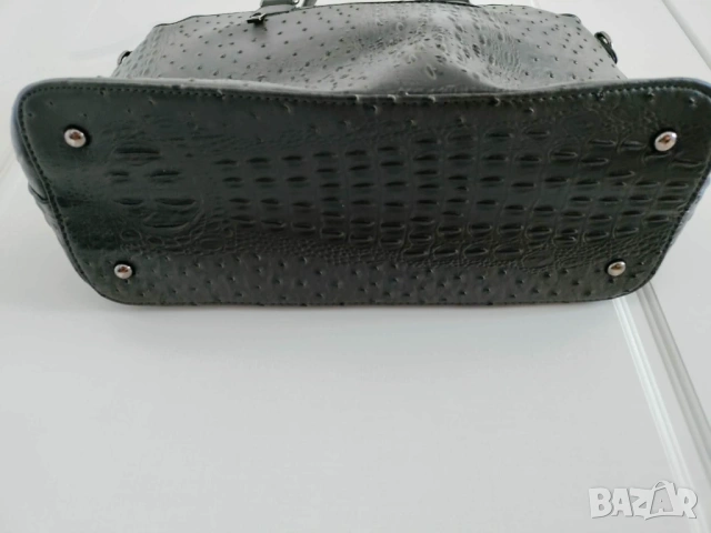 Голяма сива дамска чанта, екокожа, снимка 4 - Чанти - 54234573