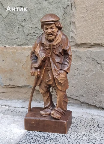 Красива Стара Дървена Фигура , снимка 3 - Декорация за дома - 55337248
