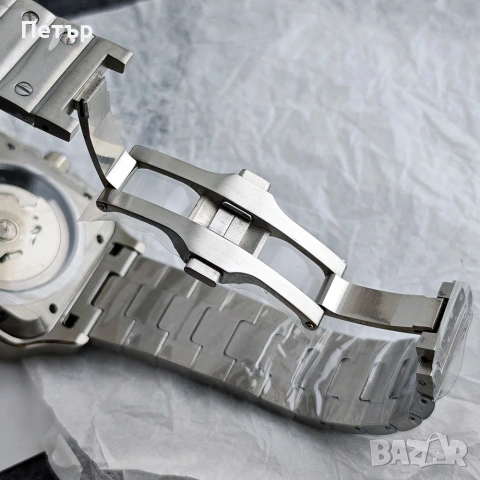 НОВ Мъжки автоматичен Seiko Mod Santos часовник Time is money , снимка 4 - Мъжки - 53975415