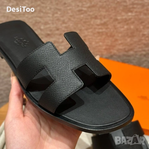 Hermès Oran Black , снимка 2 - Чехли - 54769424