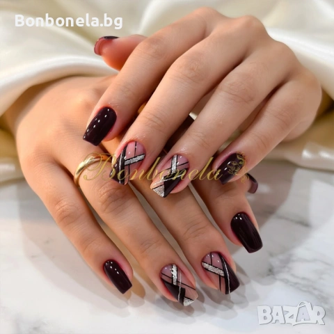 Самозалепващи изкуствени нокти Press On Nails, снимка 15 - Продукти за маникюр - 53033355