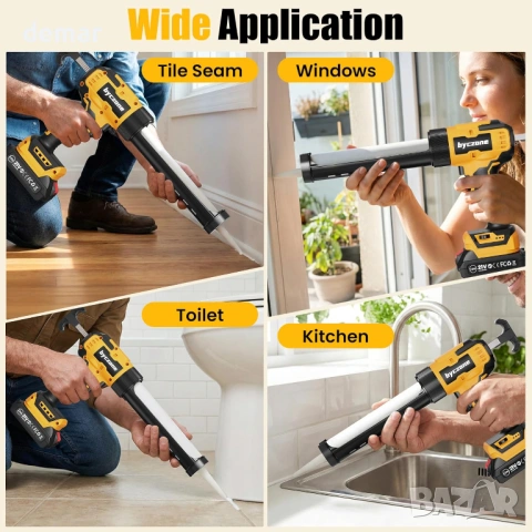 Електрически безжичен пистолет за силикон с 2X2000mAh батерии, против прокапване, LED светлина, снимка 7 - Други инструменти - 54029090