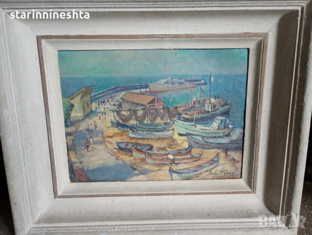 стара Картина художник Любо Иванов (1911–1974)  Любомир Иванов , снимка 2 - Антикварни и старинни предмети - 55076783