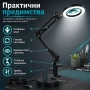 Професионална голяма настолна лупа с LED осветление четене за шиене гоблени стъклена бродиране лед, снимка 7