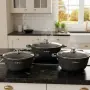 Комплект тенджери Cheffinger – 6 части с мраморно покритие, 20 / 24 / 28 см, снимка 5