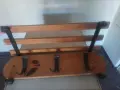 Дървена закачалка за стена с ковано желязо, снимка 2