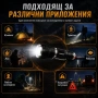 Джобен ръчен акумулаторен LED фенер зареждаща се батерия 18650 за къмпинг лов риболов палатка мощен, снимка 4