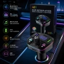 FM трансмитер за кола MP3 Bluetooth зарядно RGB подсветка USB SP01418 A11, Bluetooth връзка, снимка 2