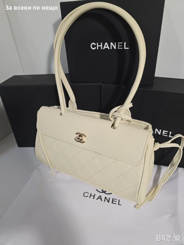 Chanel 26S Baguette Дамска Бежова Чанта От Телешка Кожа Код Brand Luxury Fashion37, снимка 1