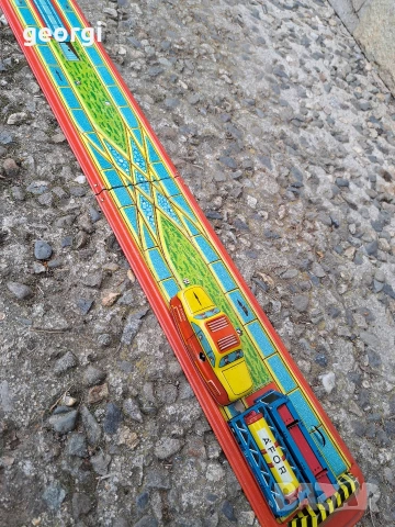 стара унгарска ламаринена играчка влакче, снимка 3 - Колекции - 53996283