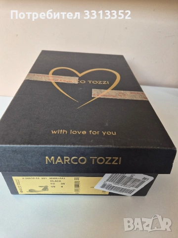 Дамски черни сандали-MARCO TOZZI, снимка 4 - Маратонки - 54685017