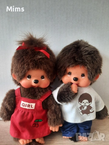 Лот кукли Мончичи (Monchhichi) – Винтидж момиче и Ново момче (Оригинал), снимка 2 - Кукли - 54727566