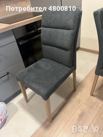 Сив трапезен стол Плеа 45/63/95 см, снимка 3 - Столове - 54366901