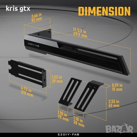 EZDIY-FAB Graphics Card GPU Holder подпора за видео карти RX7990XTX, RTX4090 , RTX5090, снимка 2 - Видеокарти - 54589425