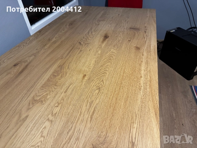 Маса AABENRAA 90x160 см – модерен дизайн, топъл дъб/черно, снимка 4 - Маси - 53961580