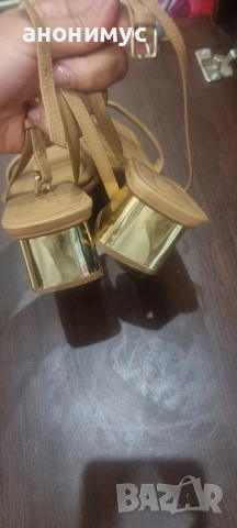 Сандали Zara с интересен ток, снимка 3 - Сандали - 55146355
