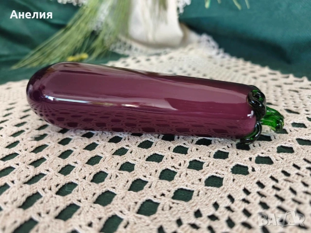 Стъклен патладжан , снимка 3 - Декорация за дома - 55071282