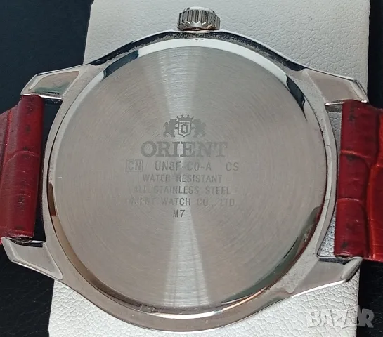 ORIENT UN8F-C0 ОРИЕНТ ОРИГИНАЛЕН Мъжки японски часовник с дата и оригинална кожена каишка като нов , снимка 2 - Водоустойчиви - 55178019