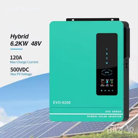Хибридна Соларна Система 6.2kW с Инвертор ANERN AN-SCI-EVO-6200 и 14бр. Фотоволтаични панели HYSolar, снимка 2 - Друга електроника - 54787473