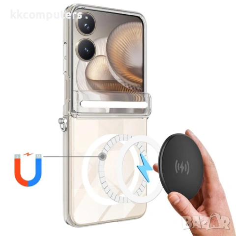 Xiaomi Mix Flip 2 калъф – магнитен, прозрачен PC, защита на пантата, протектор, снимка 4 - Калъфи, кейсове - 54594238